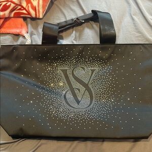 Victoria's Secret Black Sparkle Tote Bag